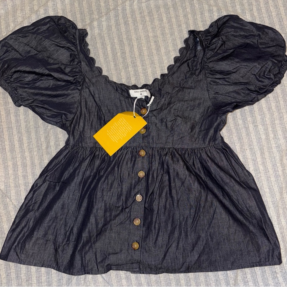 Kika Vargas for Target Puff Sleeve Denim Top